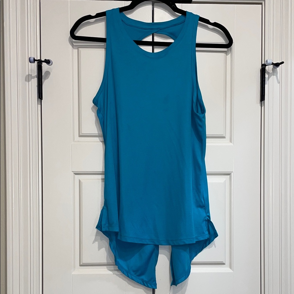 Blue Sleeveless Asymmetrical Top